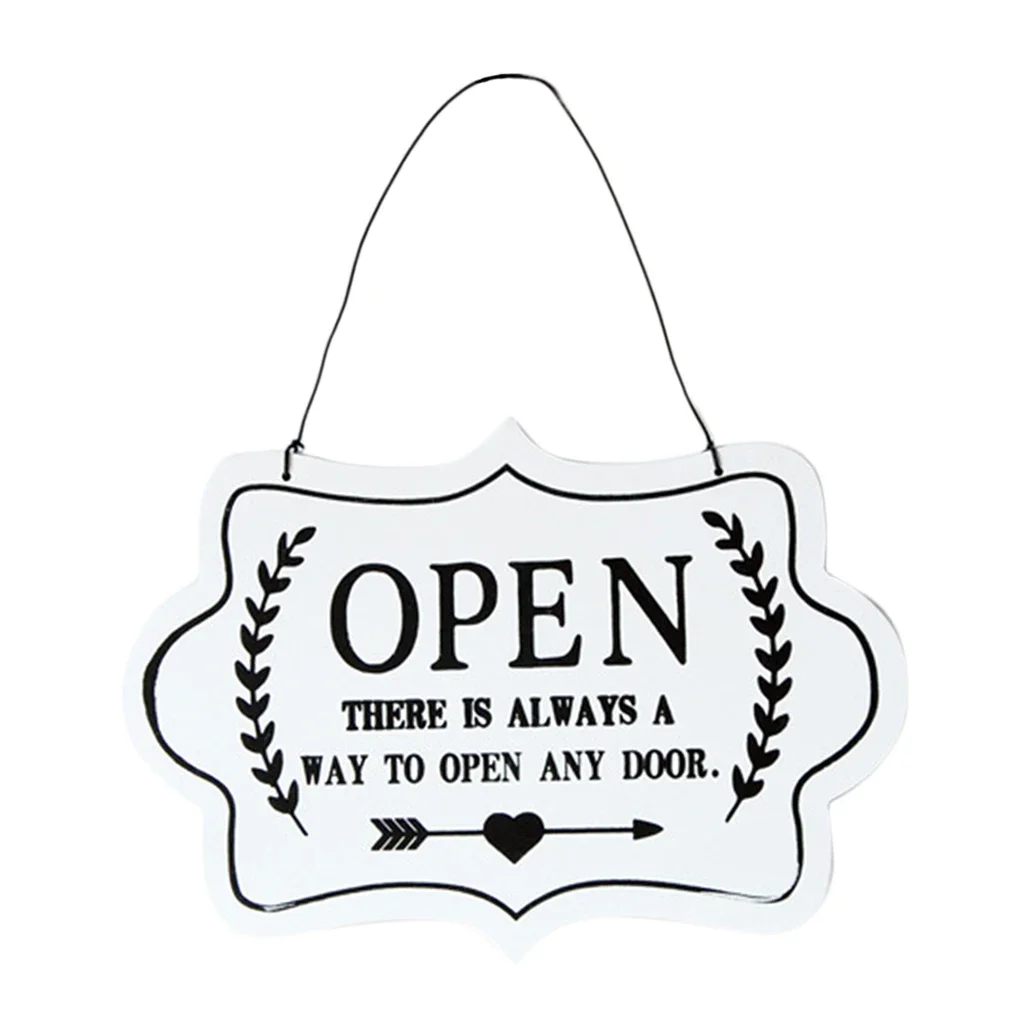 American Style Retro Wooden Double-sided Hanging Plaques OPEN/CLOSED Signs for Restaurant Coffee Shop Home Hotel Decor