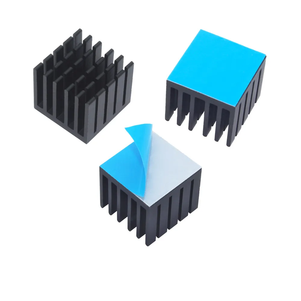 22x22x20mm 20 pz dissipatore di calore in alluminio fai da te nero dissipatore di calore radiatore radiatore per Chip IC elettronico MOS raffreddamento con nastro termico