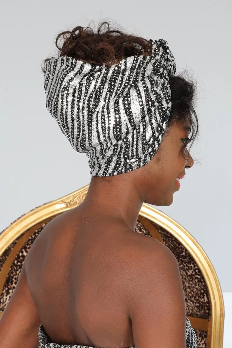 Bandana para el pelo gris