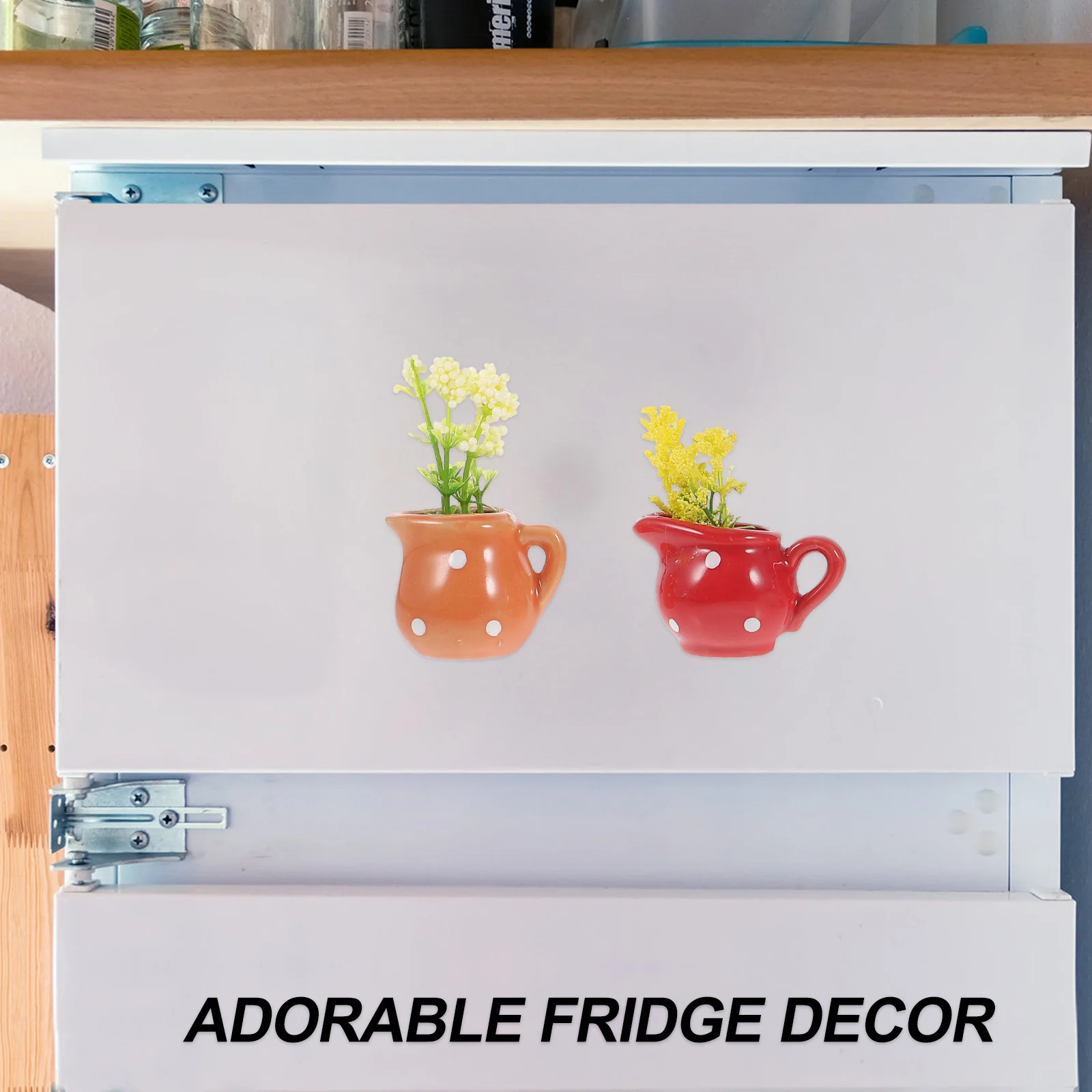 

4Pcs Decorative Vase Magnets Reliable Magnetic Hold Lovely Fridge Decor for Kitchen Office Space Fridge Magnets