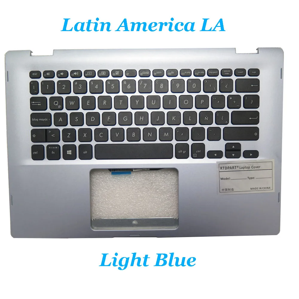 LA\GK Laptop PalmRest&Keyboard For ASUS Vivobook Flip 14 J412FA J412UA TP412FA TP412FAC Blue Top Case