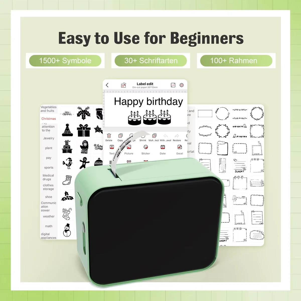 

Smart Bluetooth Label Printer Portable Small Handheld Home Use Food Date Planner Classification Label Printing Tool