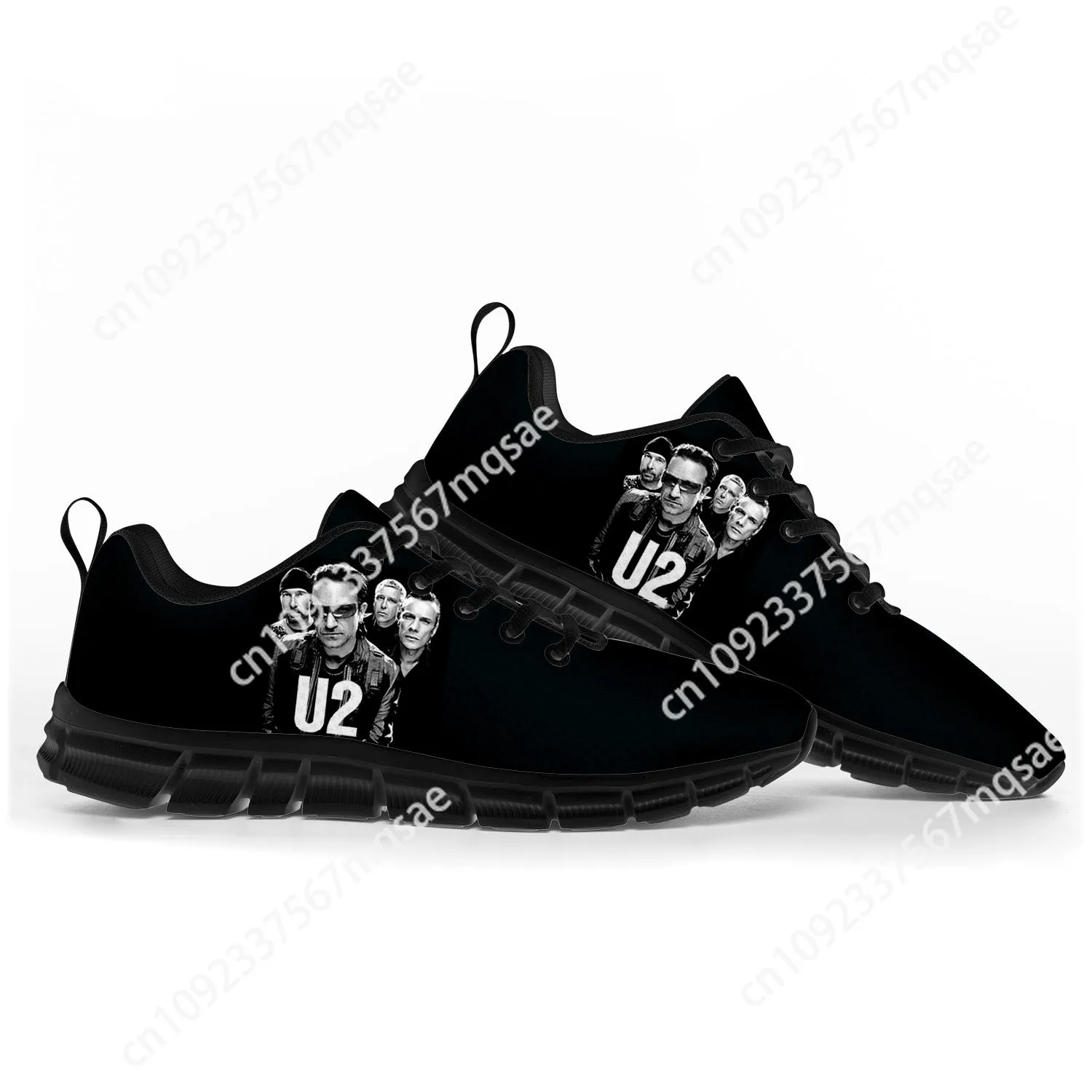 

U2 Rock Band Fashion punk Sports Shoes Mens Womens Teenager Kids Children Sneakers Casual Custom High Quality Couple Shoes Black