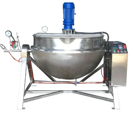 

2.2KW Stainless Steel 304 316L Tiltable Electric Heating Jacketed Kettle commercial cooking pots With Mixer