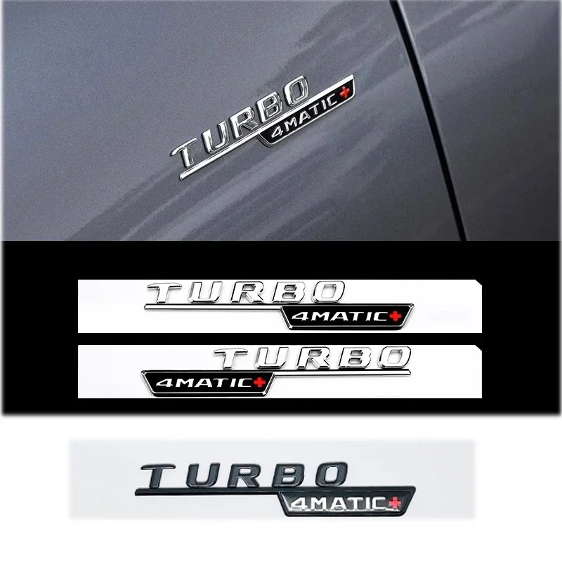 2 autocollants emblèmes logo Turbo 4MATIC ABS pour garde-boue de voiture Mercedes Benz A45 C117 CLA 35 45 GLA45 X247 GLE53 AMG Accessoires
