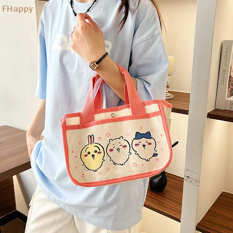 Portable Cartoon Canvas Handbag, Desktop Organizer, Armazenamento Sacos, Multifunction Bag, Moda