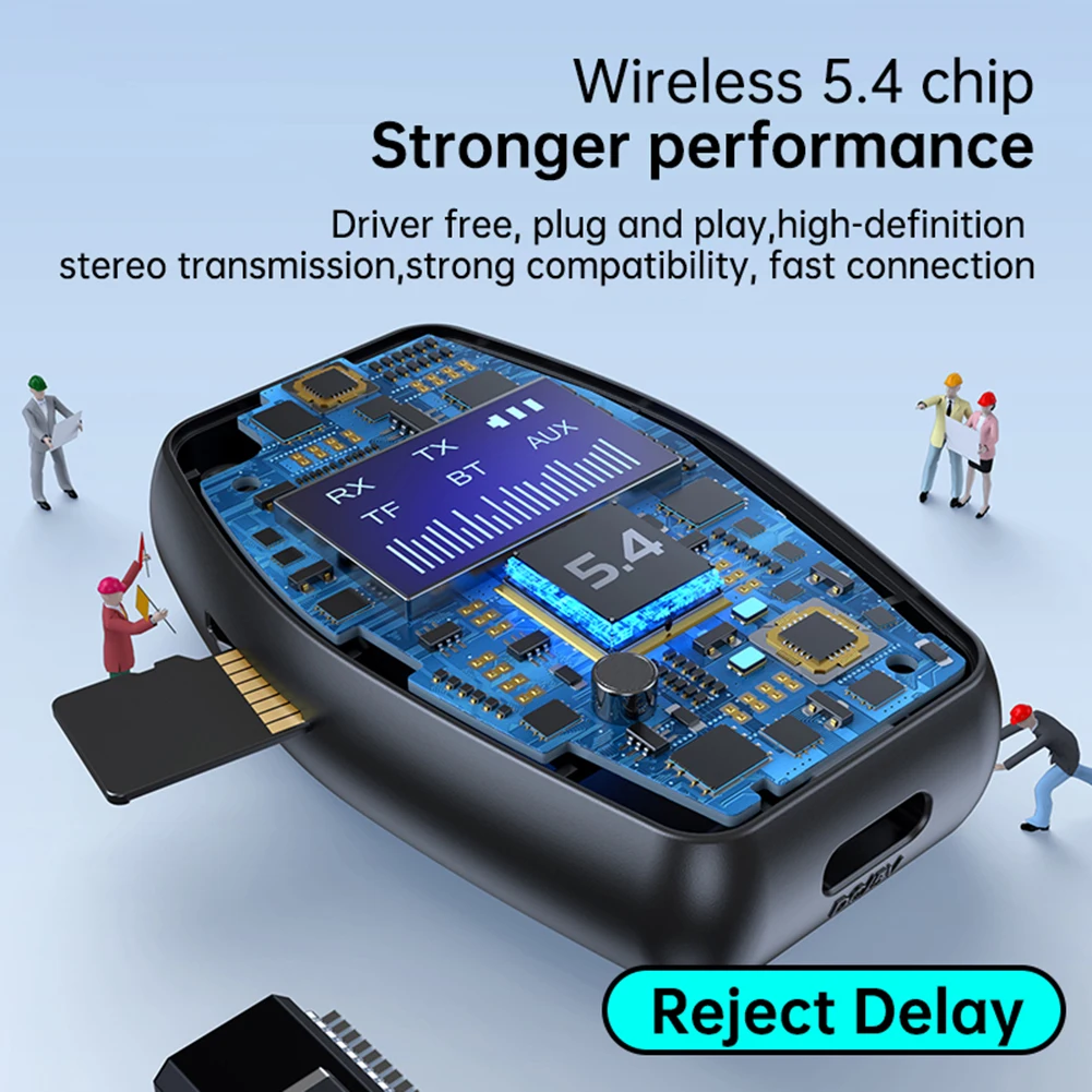 2 in 1 Bluetooth Audio Transmitter Receiver Real Time Status Display Wired Speakers/Amplifiers Support Desktop Computer Notebook