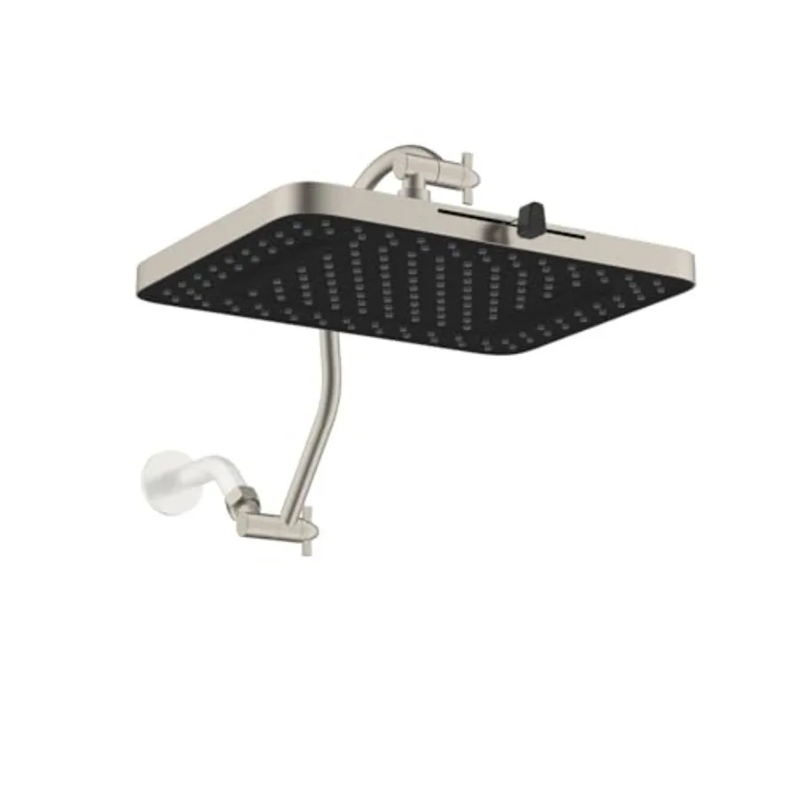 

Rain Shower Head 13'' High Pressure Rainfall 5 Spray Mode Showerhead with 12" Shower Head Extension Arm Brass Adjustable Shower