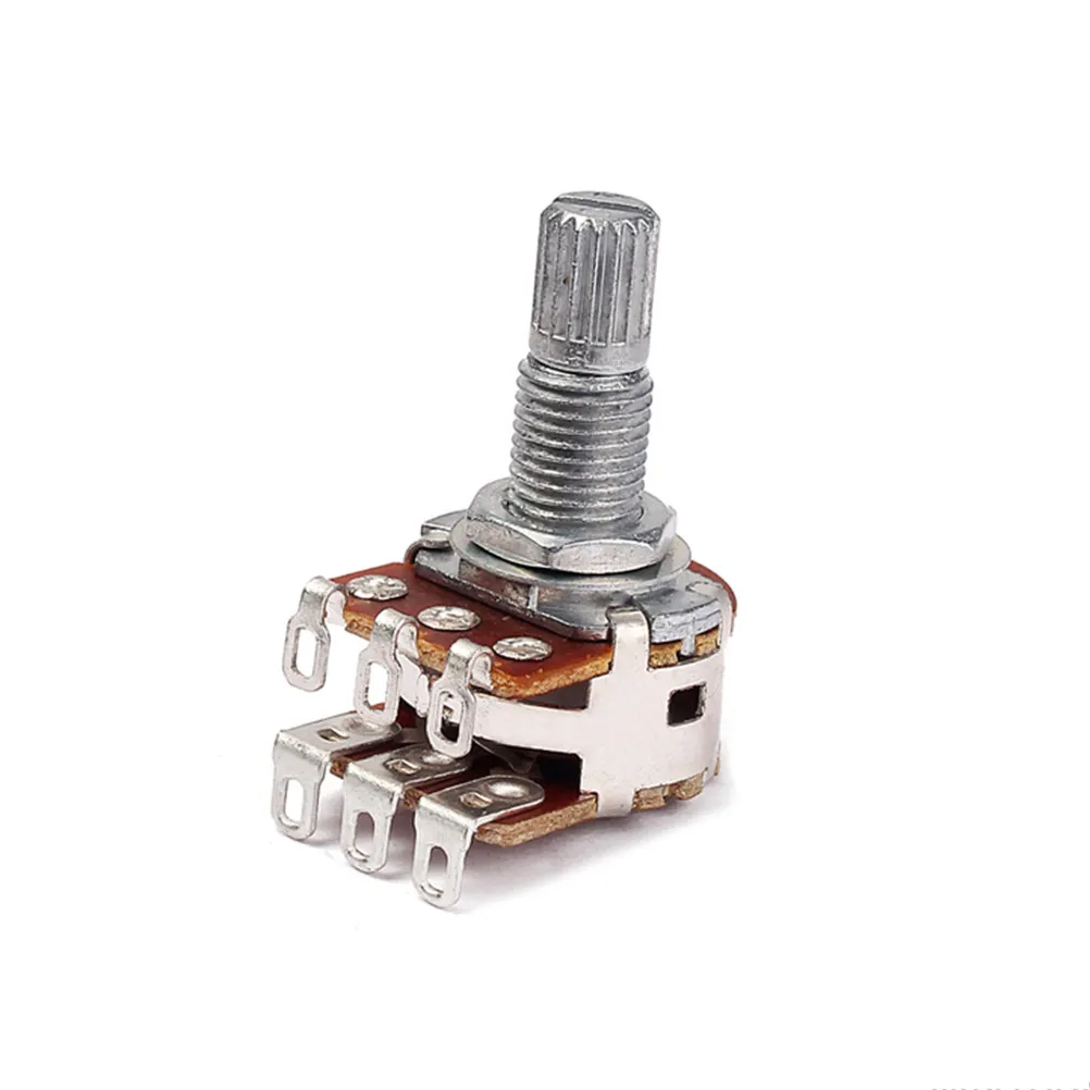 Mn100k Guitar Potentiometer Split Shaft Coarse Knurled Shaft Dual Deck 100K Ohm Linear Taper Guitar Tone Control Audio