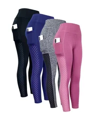 Women's Side Mesh High Waist Yoga Pants With Pockets Leggings for Women Tummy Control Workout Ankle Length Pants Casual Style