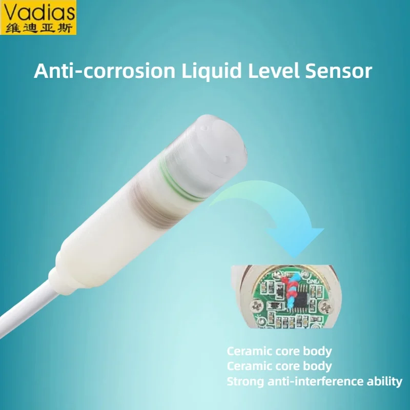 

Corrosion-Proof Level Sensor Transducer Transmitter 0-5m to 4-20mA/0-10V PTFE Corrosion-Resistant Level Sensor Transmitter