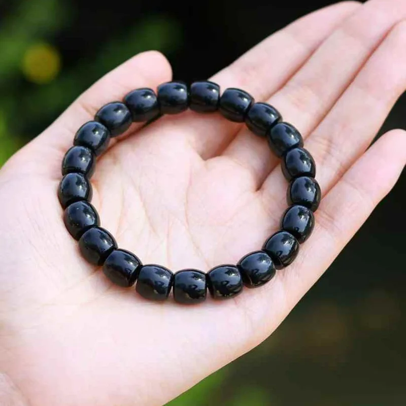 

Natural Hetian Ink Old Material Men And Women Jade Bracelet