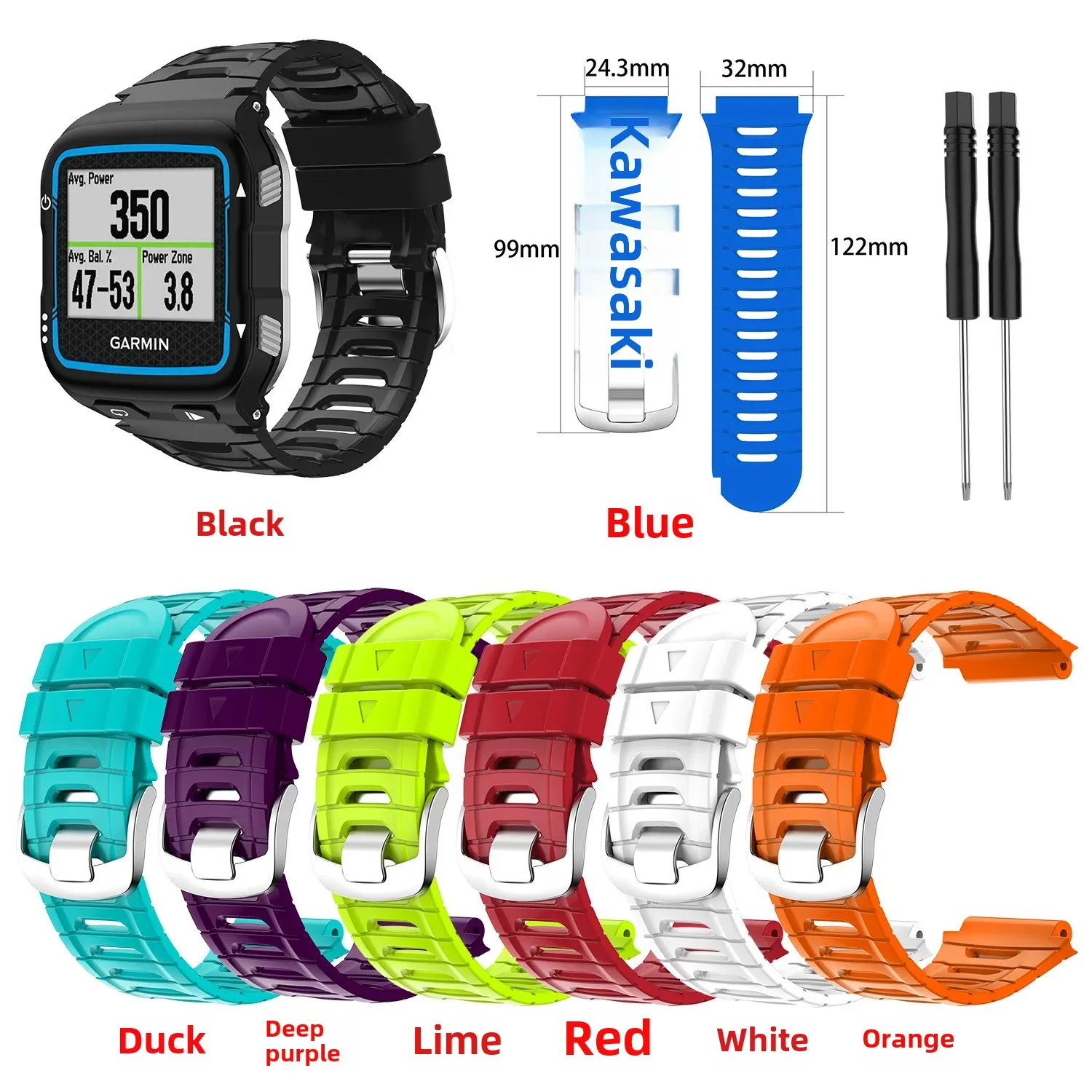 Garmin Forerunner 920XT Smart Watch Single Color Silicone Replacement Wrist Strap Motorcycle Electronic Accessories