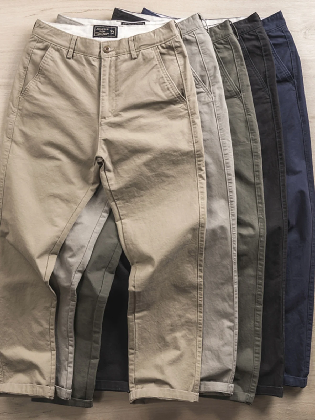 

Мужские брюки в американском ретро-стиле для работы, весна-осень, свободные, прямого кроя, повседневные, с микроэластичной тканью Cone Ape