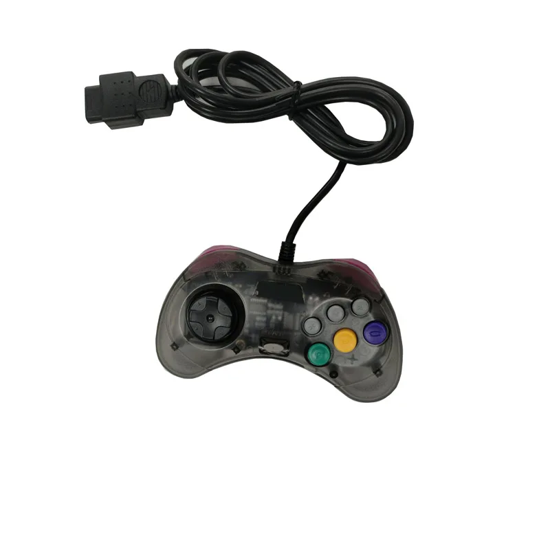 10PCS High quality Transparent Black Wired Game controller for SEGA Saturn SS console