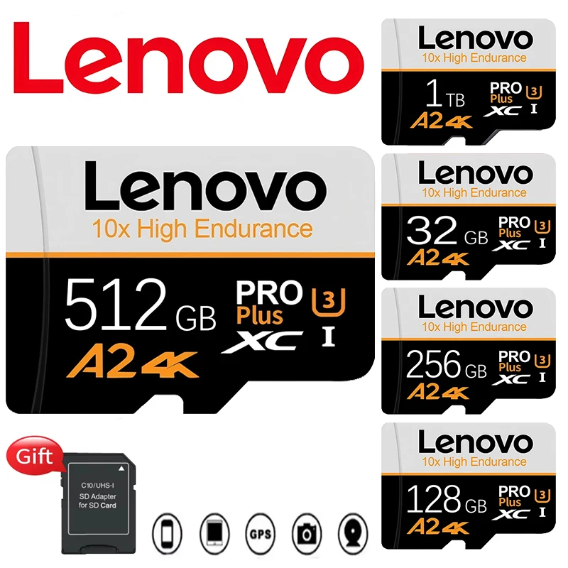 

Original Lenovo Micro TF/SD Card High Speed Class 10 16GB 512GB 256GB 128GB 32GB 64GB for Nintendo Switch Phone Ps4 UHS I V30