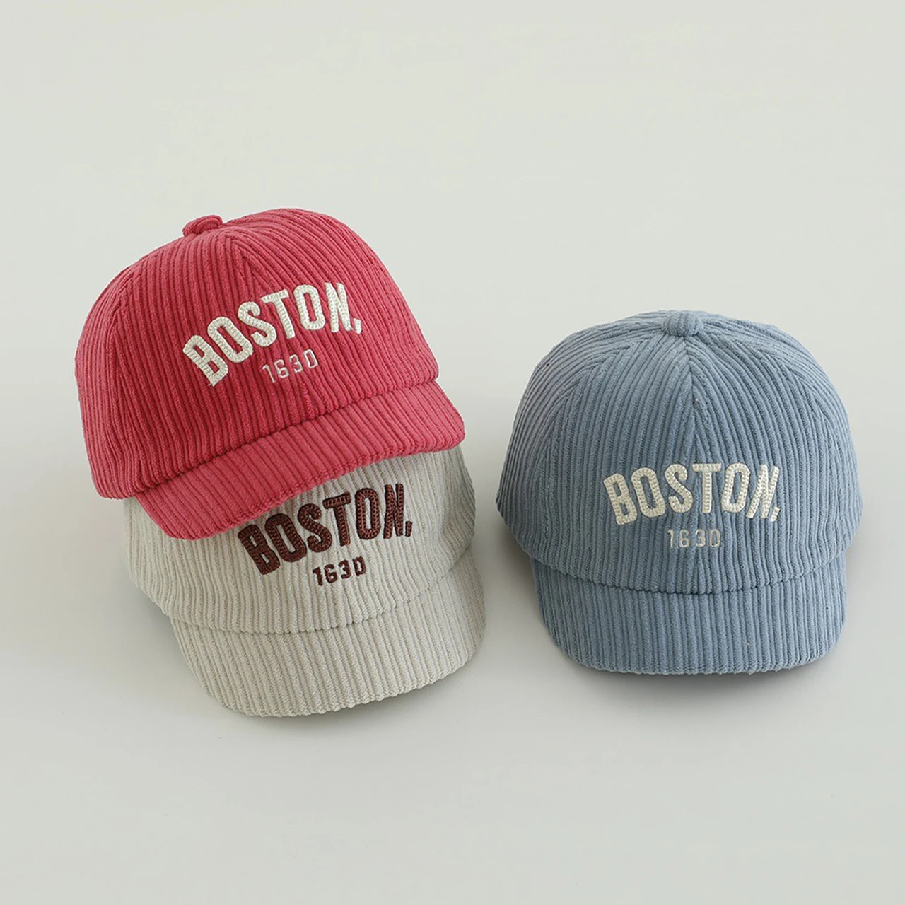 

Autumn Corduroy Duck Tongue Cap Letter Embroidered Toddler Peaked Hat Fashion Short Brim Baseball Caps 1-2Year Baby Sun Visors