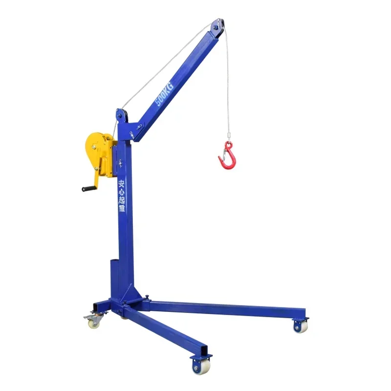 High QualityMobile small portable crane foldable hand small crane household manual lifting crane lifting hoist