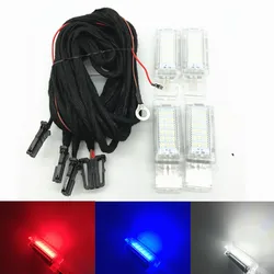 자동차 빨간색/파란색/흰색 LED 발 밑 공간 발 빛 케이블 와이어 하네스 VW 골프 6 MK6 7 MK7Jetta Passat B6 B7 B8 CC Polo Tiguan Superb