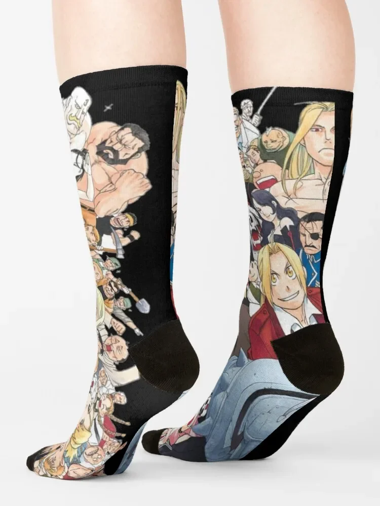 Fullmetal Alchemist brotherhood Anime Socks japanese fashion man hockey Socks Woman Men\'s