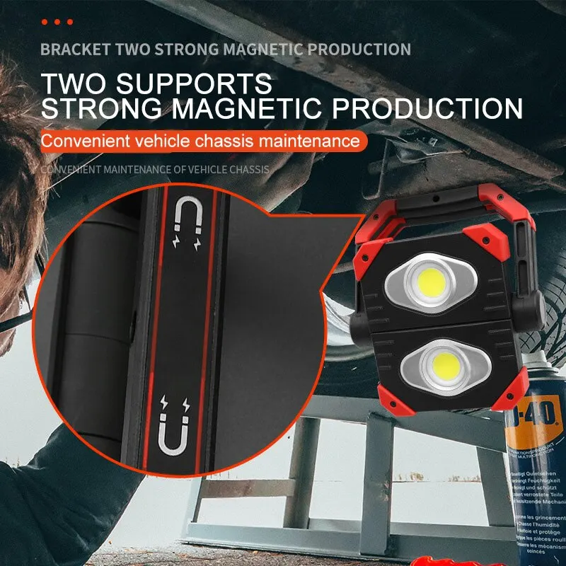 Linternas magnéticas COB portátiles plegables verticales, luces de trabajo de reparación de automóviles, Camping, pesca, lámpara de antorcha impermeable, reflector