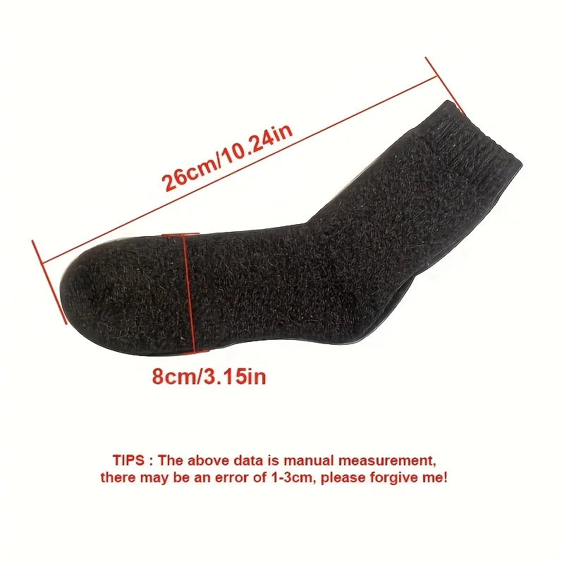 2 Paar neue, dicke, warme Wintersocken für Damen und Herren, einfarbige Hausschuhe, warme Damensocken, bequeme Hausschuhe. – Detail 3