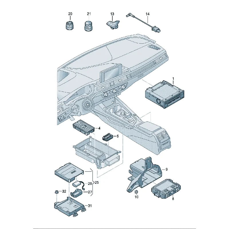 Modul Panggilan Darurat & Unit Kontrol Unit Komunikasi 8W0035283A untuk Porsche Taycan 9J1 2020-2024 untuk A5 A4 A6