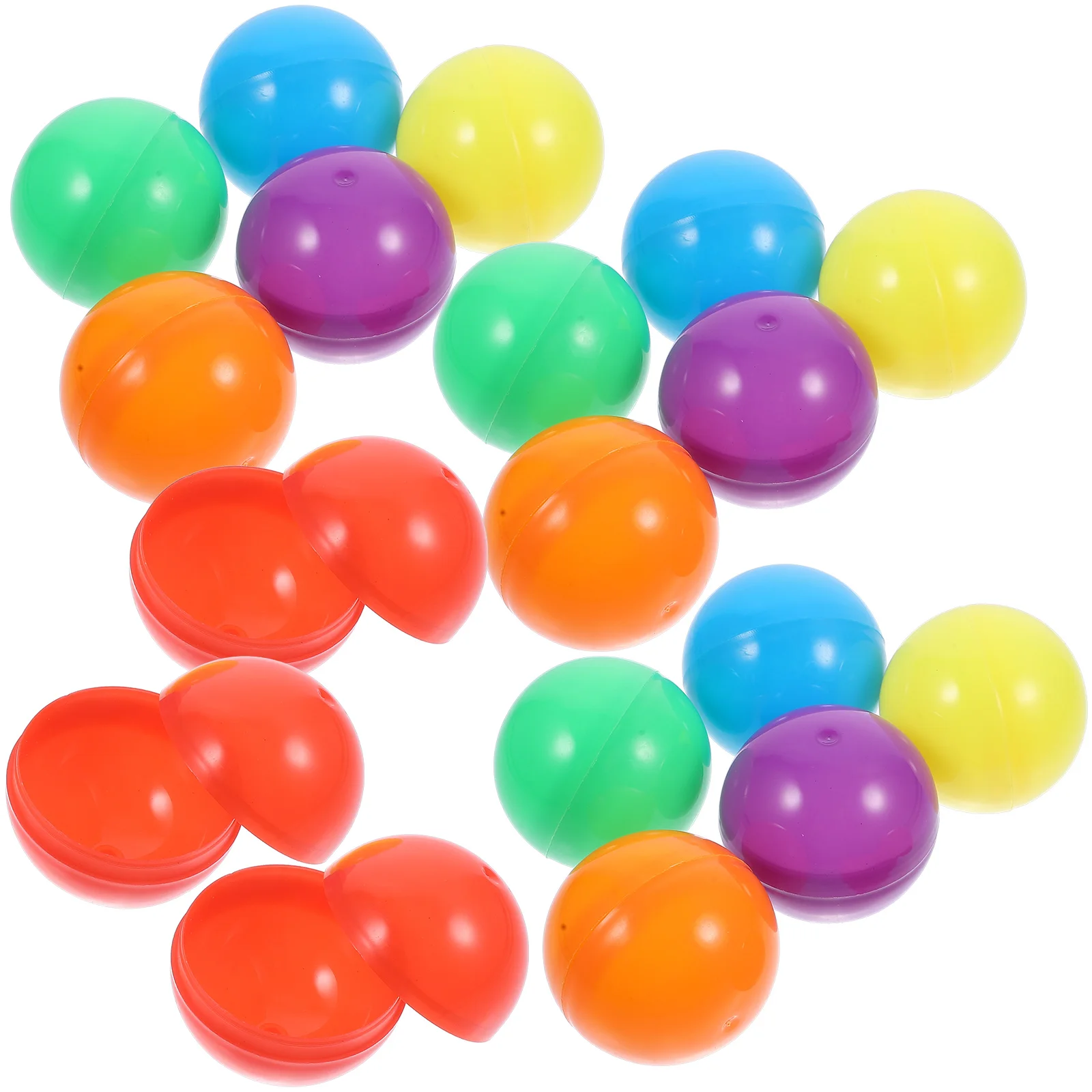 

50 Pcs Colorful Shell Fillable Empty Balls Round Capsules Gumballs Machine Toy Vending Accessory Safe Plastic Sturdy