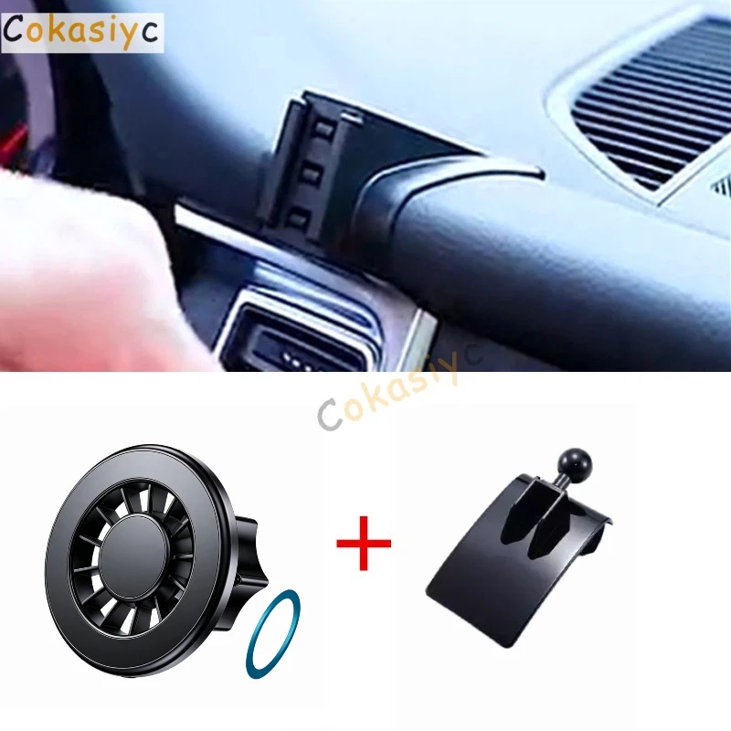 1 ensemble de supports magnétiques pour téléphone portable en ABS pour Porsche Macan 2014-2021 Cayenne 2018-2022, support fixe spécial pour voiture