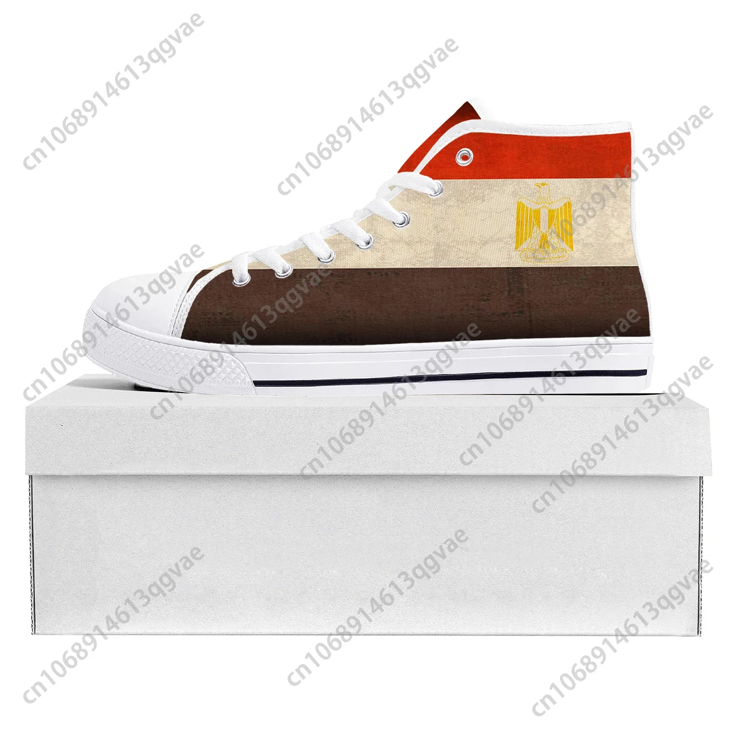 

Egyptian Flag High Top High Quality Sneakers Mens Womens Teenager Canvas Sneaker Egypt Casual Couple Shoes Custom Shoe