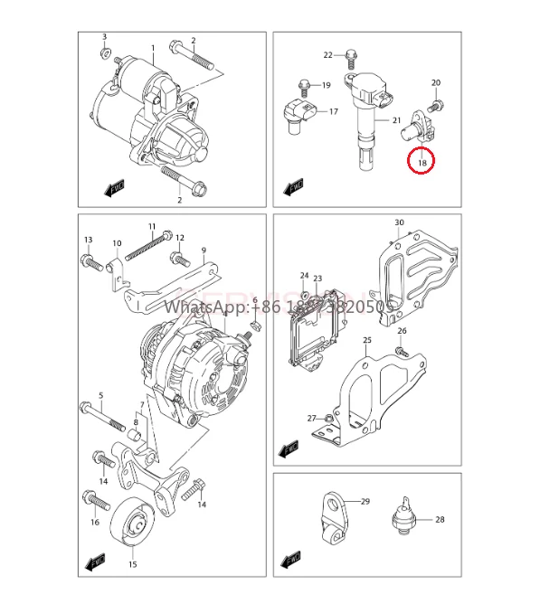 Nicegoods 33220-86P00-000 camshaft position sensor assembly (1.4T) OEM for Suzuki S-cross