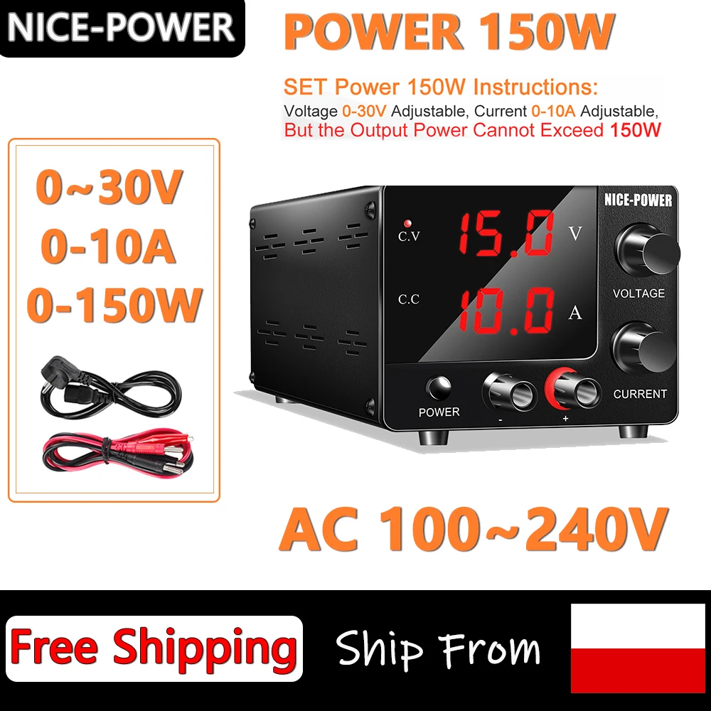 0-150W Lab Switching Power Supply DC Adjustable 15V 20V 25V 30V  5A 6A 10A Regulated Power Source Laboratory Voltage Stabilizer