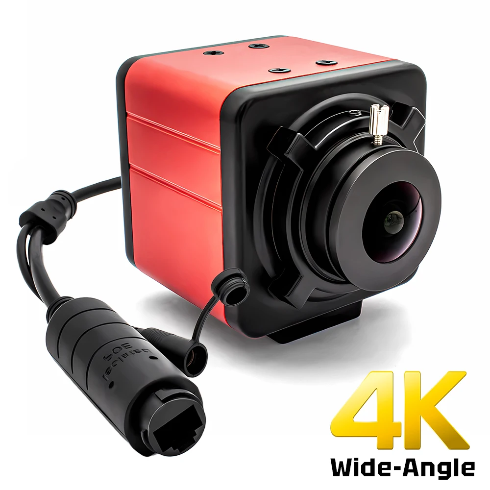 

4K POE IP Camera 3/4/5/8MP Security Camera Industrial Metal Box With 1.8mm Wide Angle Lens Support RTSP Onvif For Machine Vision