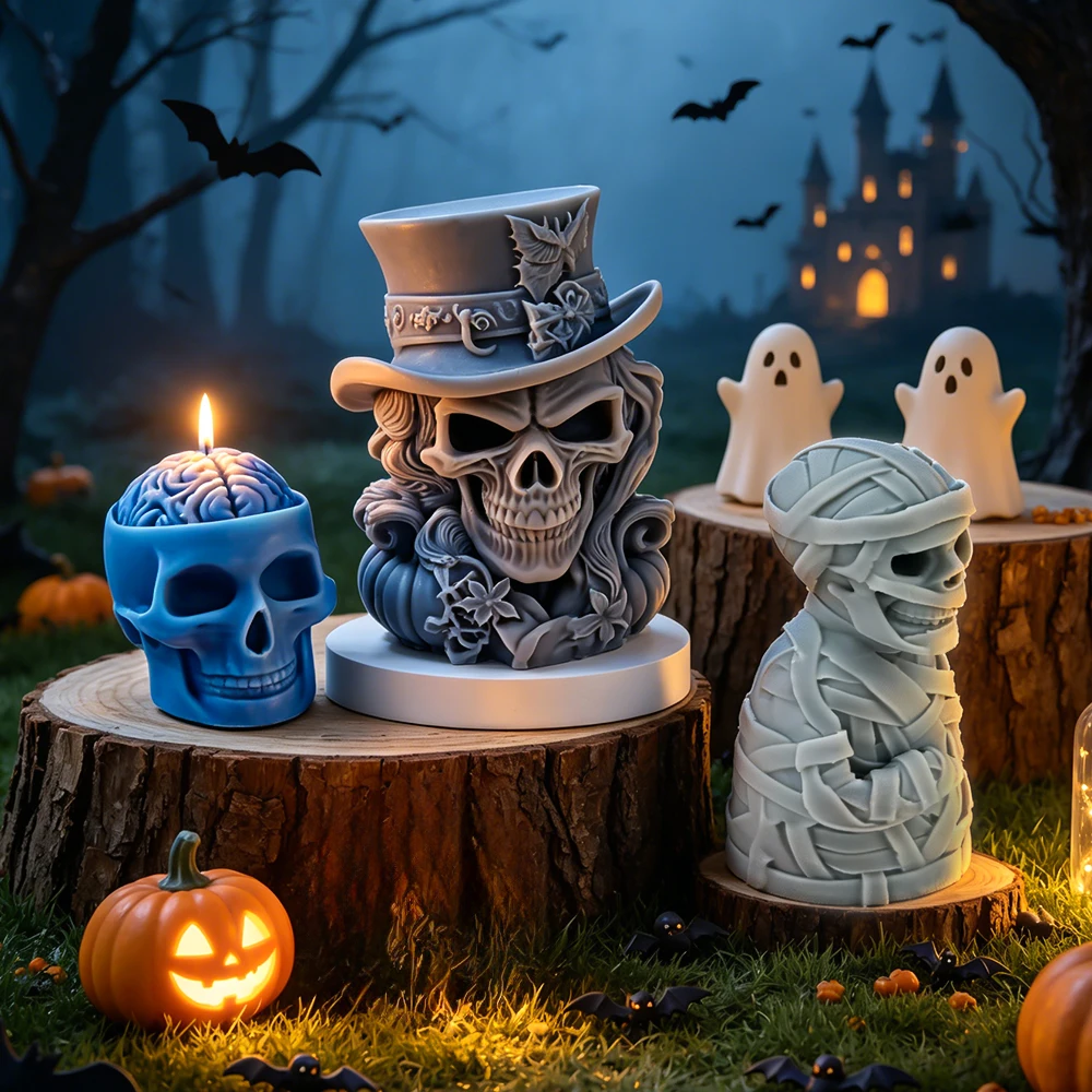 ハロウィンスカルシリーズシリコンモールドミイラスカルフォーム - Soap Making Recipes のレビューと価格