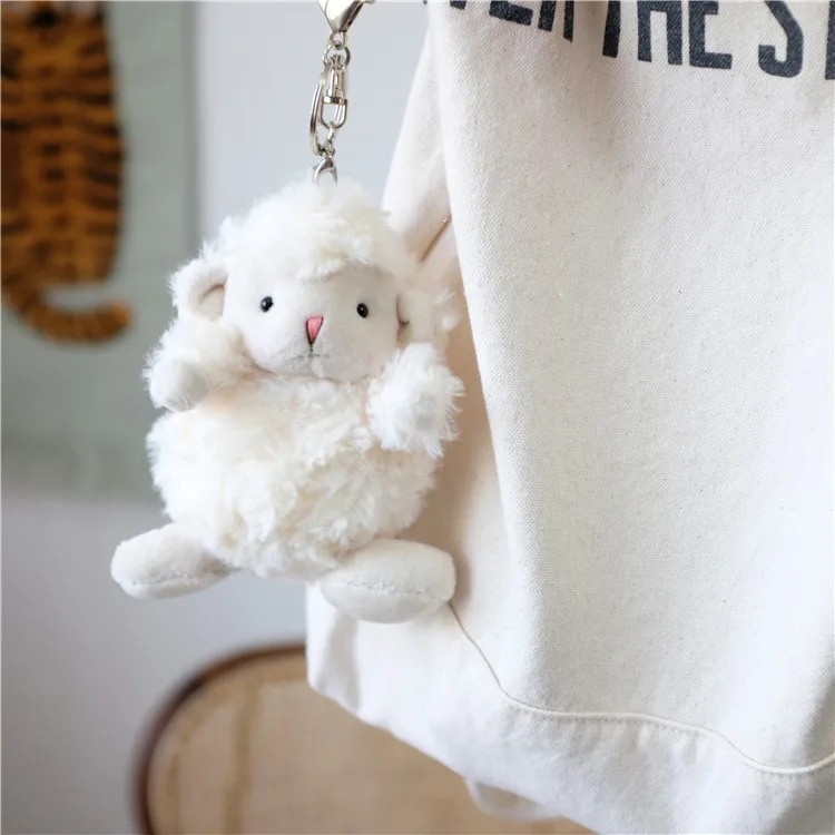 Lamb Plush Keychain Toys for Kids Stuffed Sheep Plushie Backpack Purse Pendant Gift for Girls Children