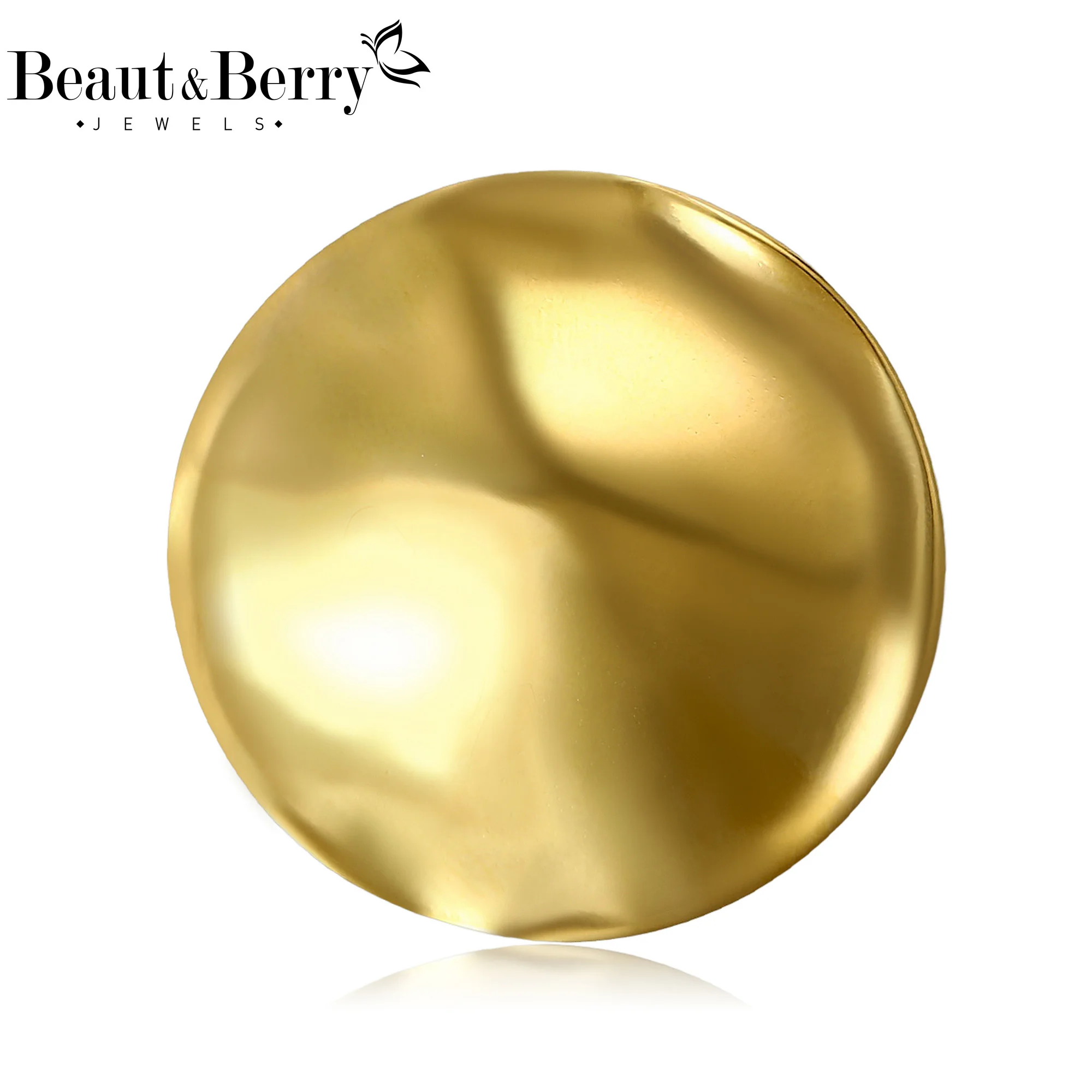 

Beaut&Berry Luxury Stainless Steel Round Brooches for Women Unisex Novelty Pins Casual Party Jewelry Accessories Gift Decoration