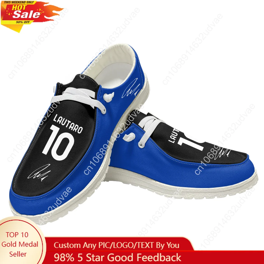 

Lautaro No.10 Loafers Men Woman Youth Casual Shoes Argentina Soccer Star Lightweight Flat Footwear Custom Made Shoe White 2025