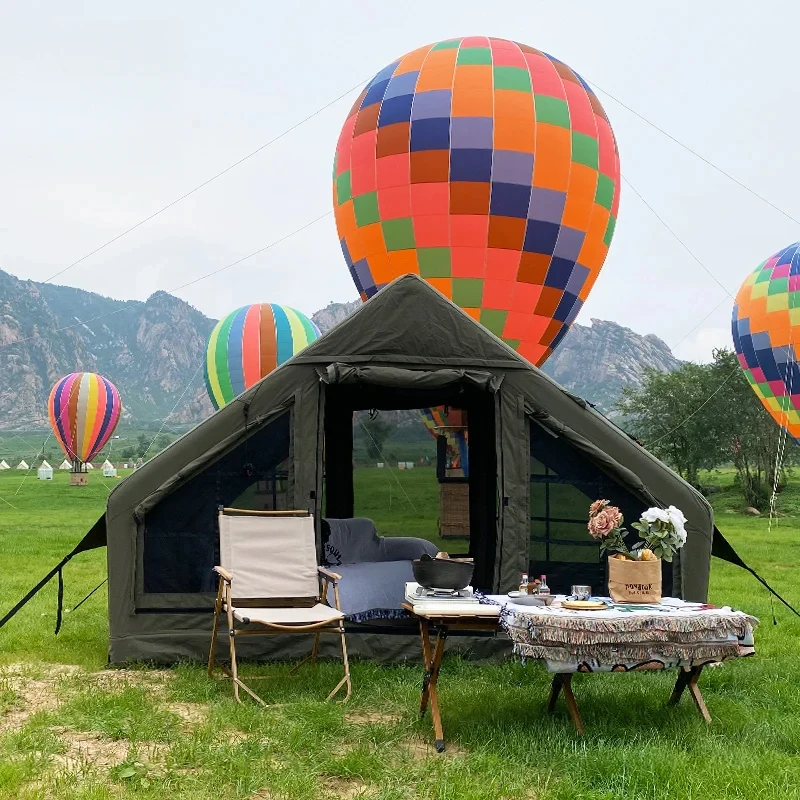 

Camping House Tent, Waterproof Can Cotton Inflatable Air Tent, Outdoor Shelter for Family Camping Quick Setup