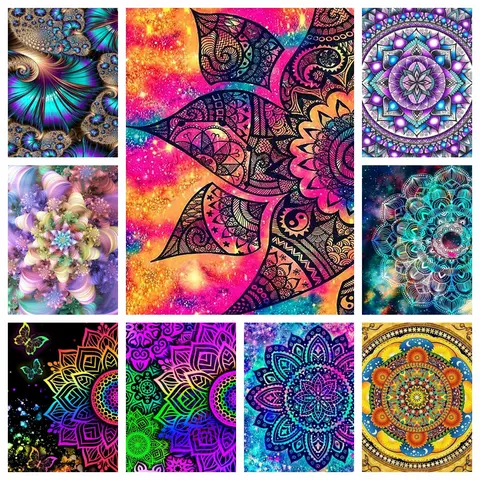 Mandala Diamond Painting Full Drill 5D Mosaic Abstract Flower Art DIY Cross Stitch Kits Rhinestone Decor Home