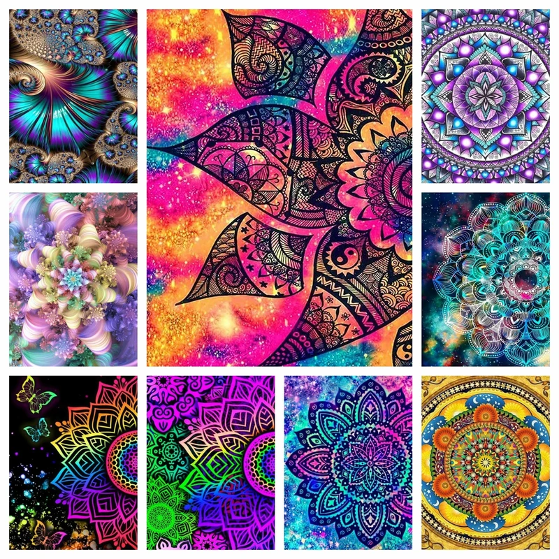 Peinture diamant mandala fleur abstraite 5D