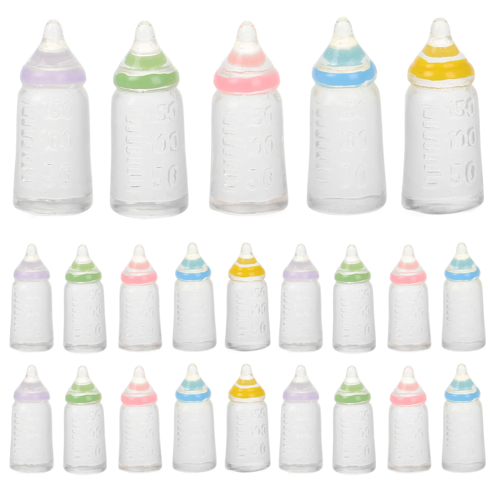 

30 Pcs DIY Toys Baby Shower Party Decoration Feeding Bottle Warning: Small Boy Gift Basket Plastic Miniature Models