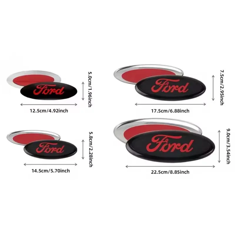 Car Front Hood Emblem With Pins Trunk Badge For Ford ST Line Focus Mustang Fiesta Puma Ranger Kuga MK7 MAX F150 Mondeo Escape view 2