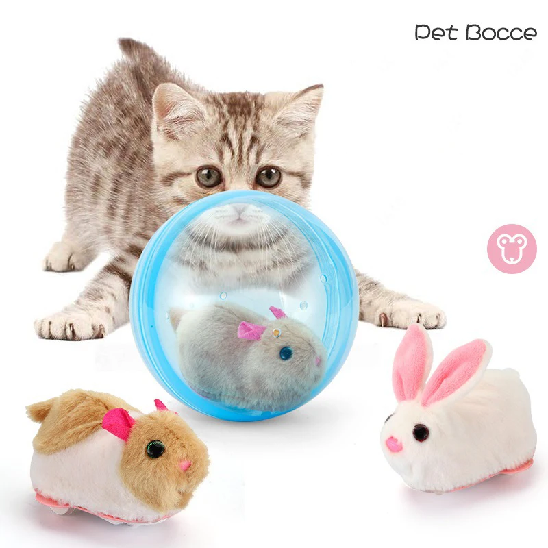 

Creative New Kids Rolling Ball Rabbit Hamster Ball Toy Simulation Cute Plush Electric Small Animal Toy Automatic Rotating Toys