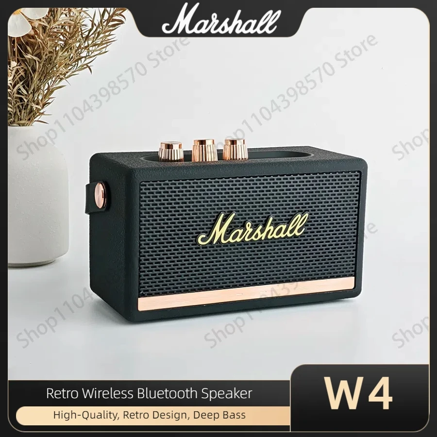 Marshall W4 Retro BT altavoz portátil Mini altavoz impermeable Subwoofe inalámbrico caja de sonido estéreo HiFi para el hogar/fiesta/exterior