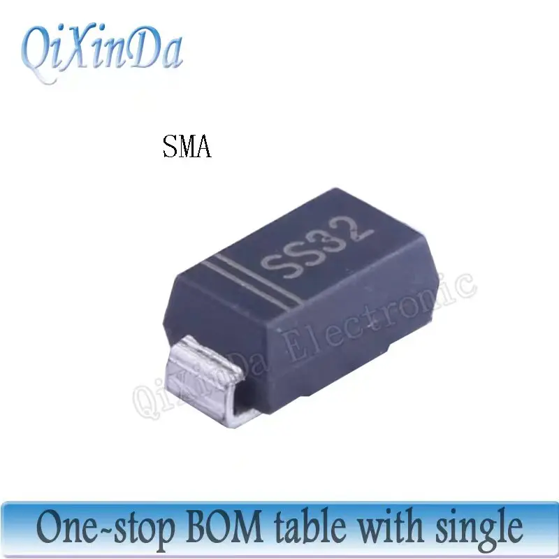 100PCS SMA SS12 SS14 SS16 SS110 SS120 SS22 SS24 SS26 SS28 SS210 SS220 SS32 SS34 SS36 SS38 SS310 SS315 SS320 DO-214AC SMD Diodes