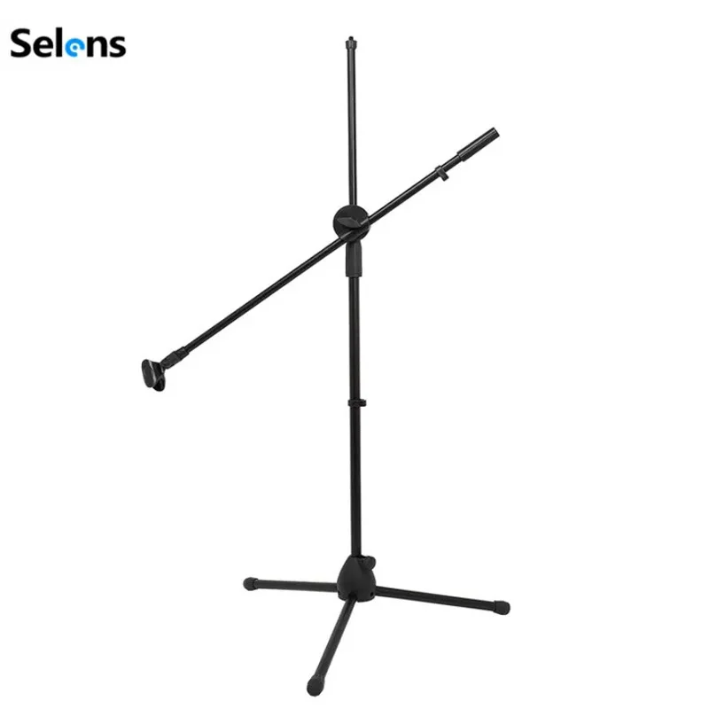 Selens-Soporte de trípode para micrófono, soporte de Clip de micrófono ajustable, soporte de micrófono desmontable para escenario, accesorios de