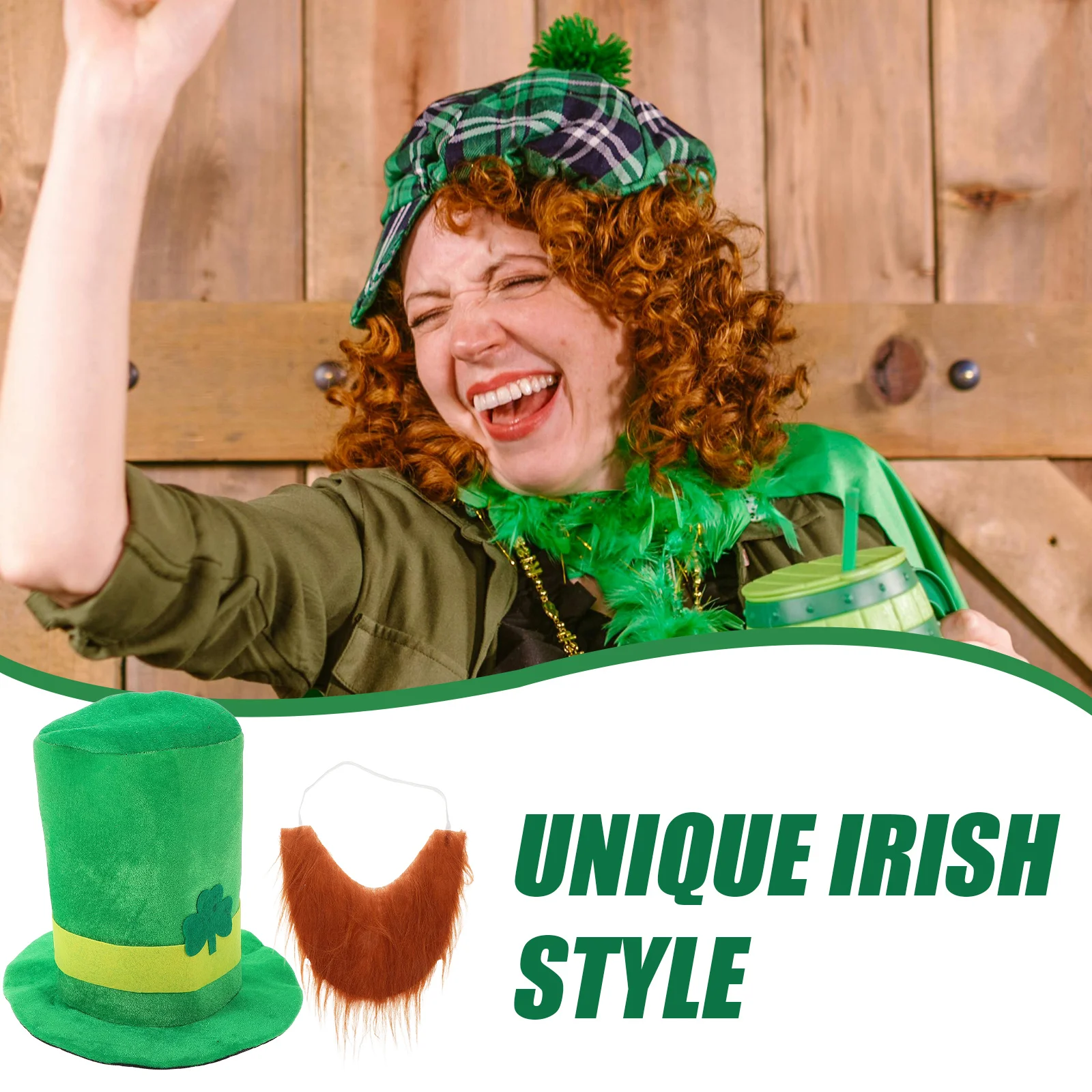 

s Green Top Hat Irish Costumes Holiday Props St Patrick Lucky Shamrock Festival Accessory Party Parade Celebrations