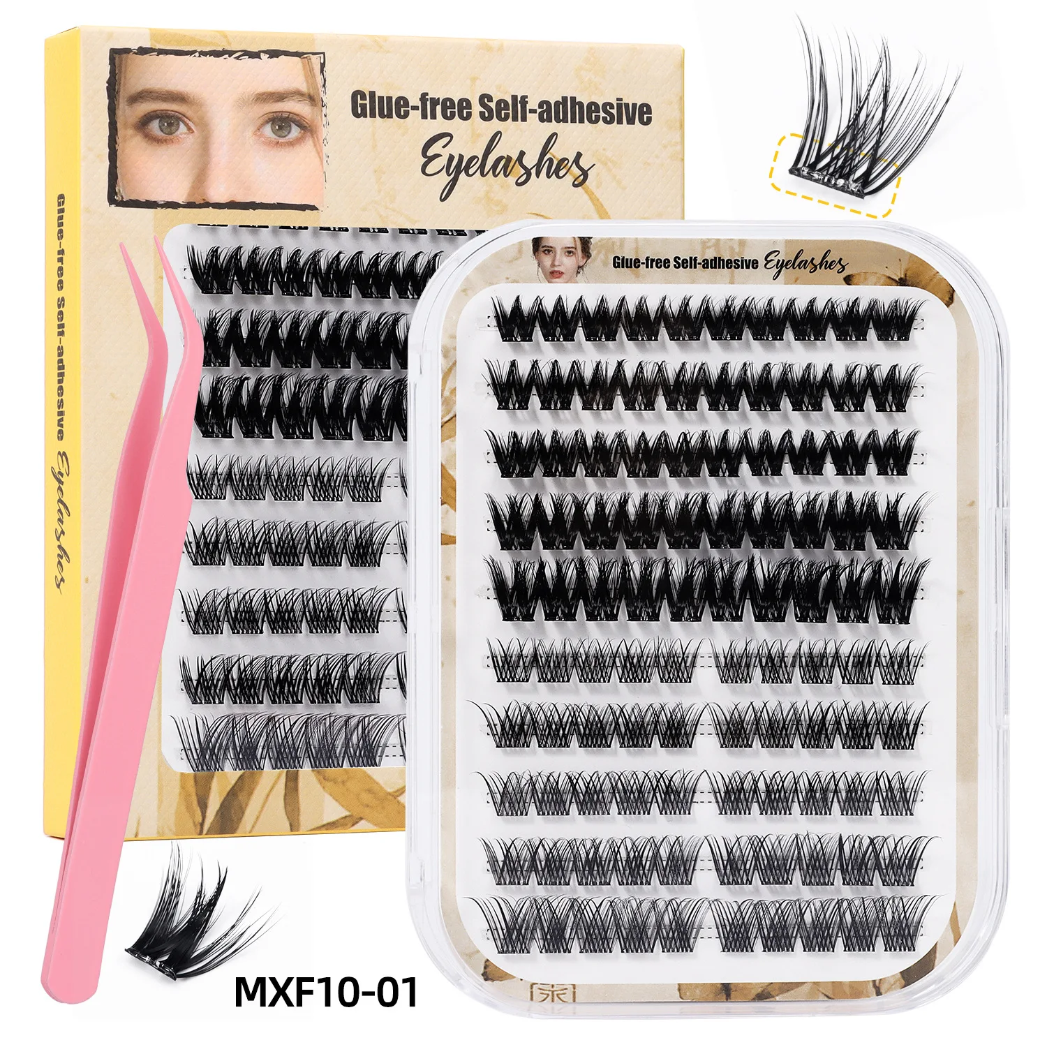 3D DIY Segment False Eyelashes Manga False Eyelash Natural Eyelash Cosplay 3D Spiky Wispy Thick Reusable Cluster Lashes