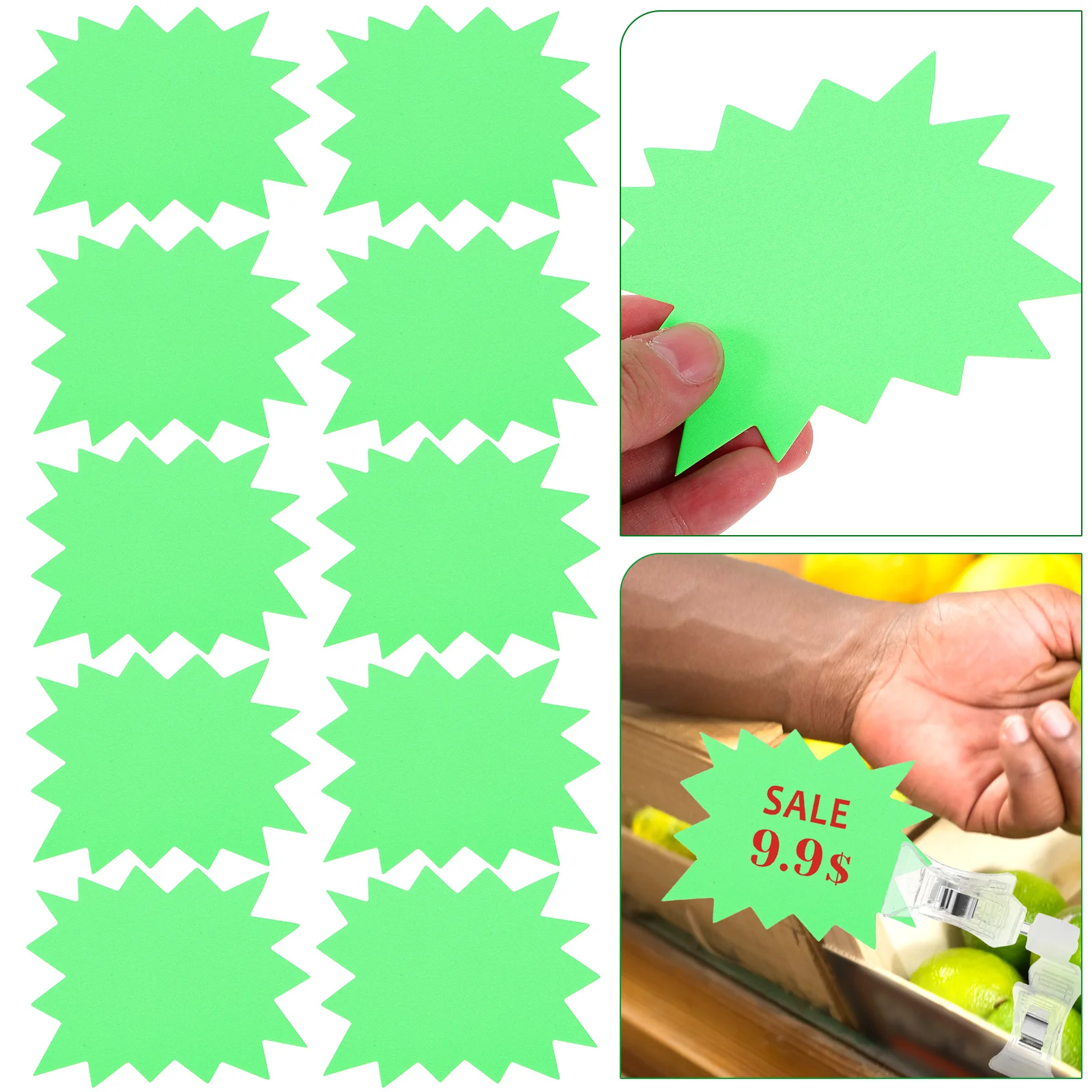 

250 Pcs Price Tag Blank Labels Promotional Card Fluorescent Display Paper Colored Explosion