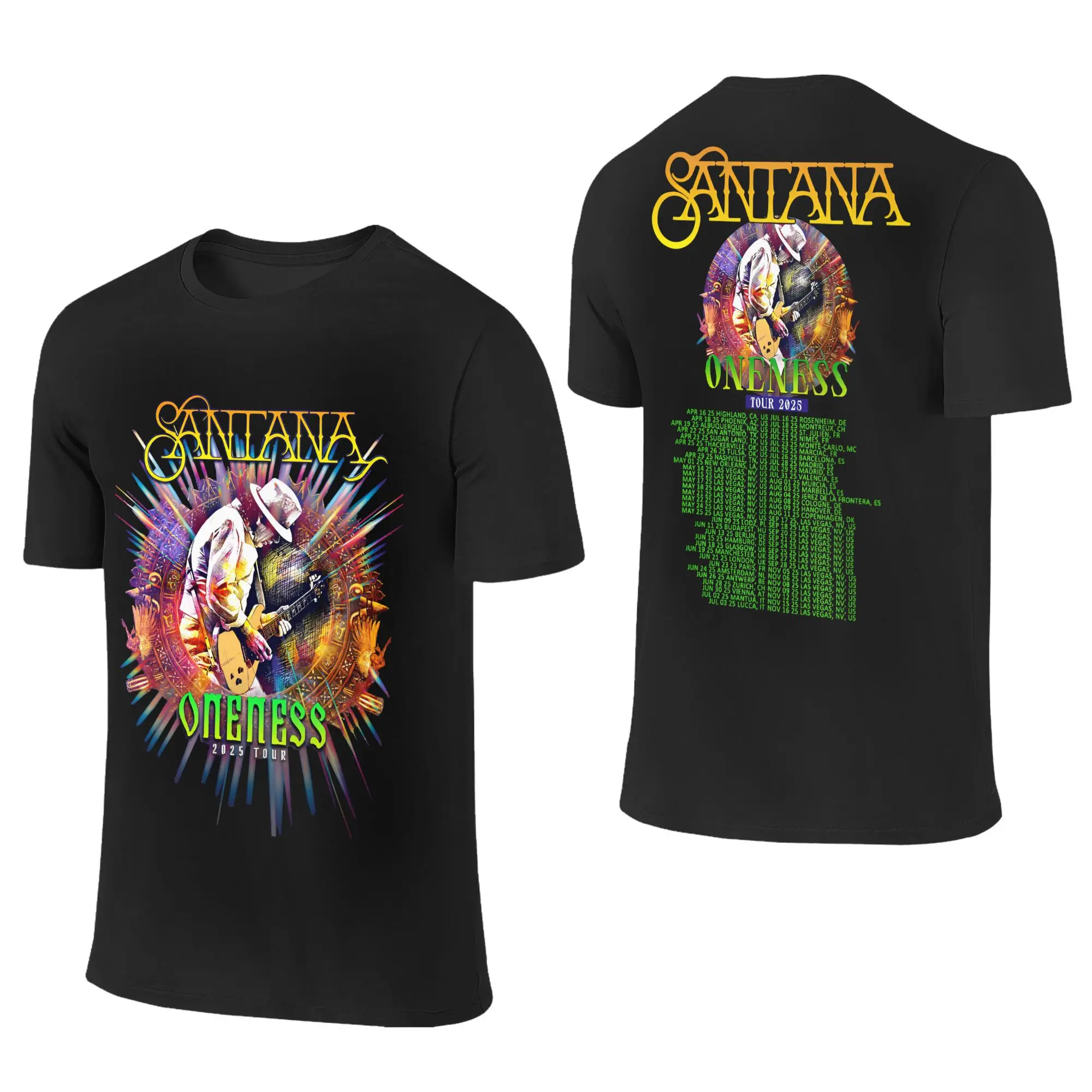 Creative Santana Oneness T-Shirt for Men Crewneck Pure Cotton T Shirts Siinger Short Sleeve Tee Shirt Gift Idea Clothing